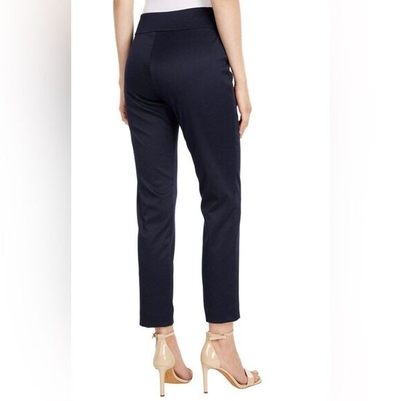 KRAZY LARRY pull on pant in navy blue Textured Ankle Pant Size 0 - Picture 2 of 9